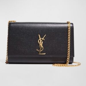 Yves Saint Laurent Black Crossbody with Gold Chain